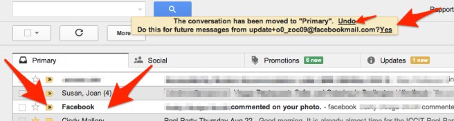 Moving messages to my Primary Inbox