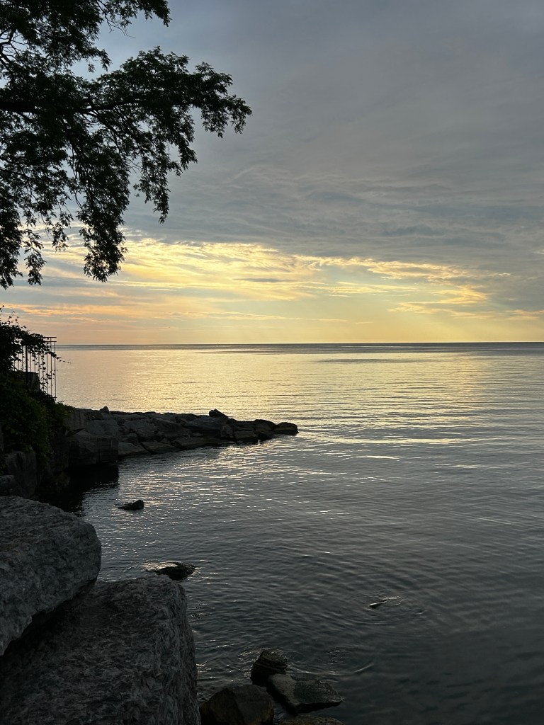 Early morning, looking east over the lake